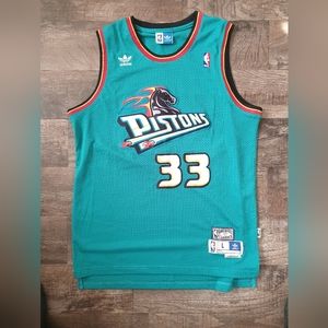 Detroit Pistons Grant Hill Teal Jersey Adidas hardwood classics